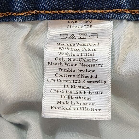 Everlane High Rise Slim Straight Cigarette Jean Blue Denim Button Fly Women's 26 - Picture 7 of 10